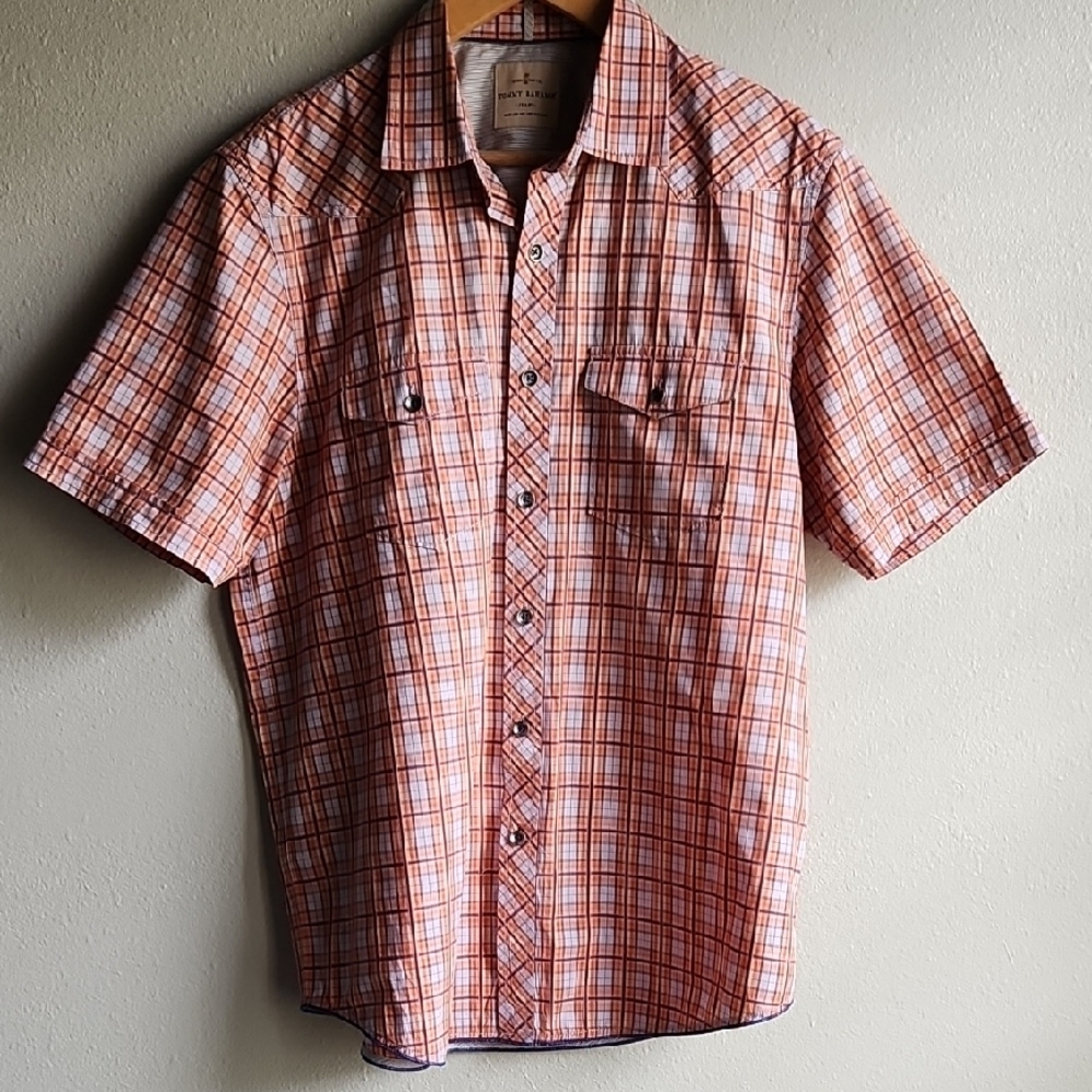 Tommy‎ Bahama Men's Orange Plaid Shirt | Sz: Med - Picture 6 of 16